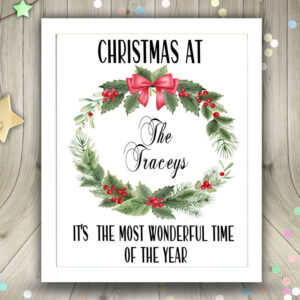 Framed Print - Christmas Family Wreath