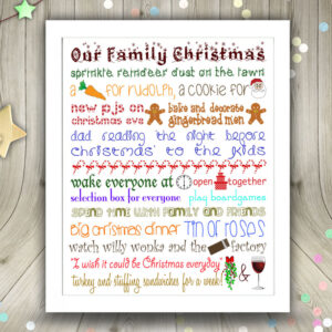 Framed Print - Christmas Family Wordart