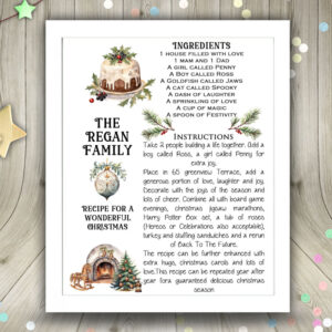 Framed Print - Recipe For A Happy Christmas